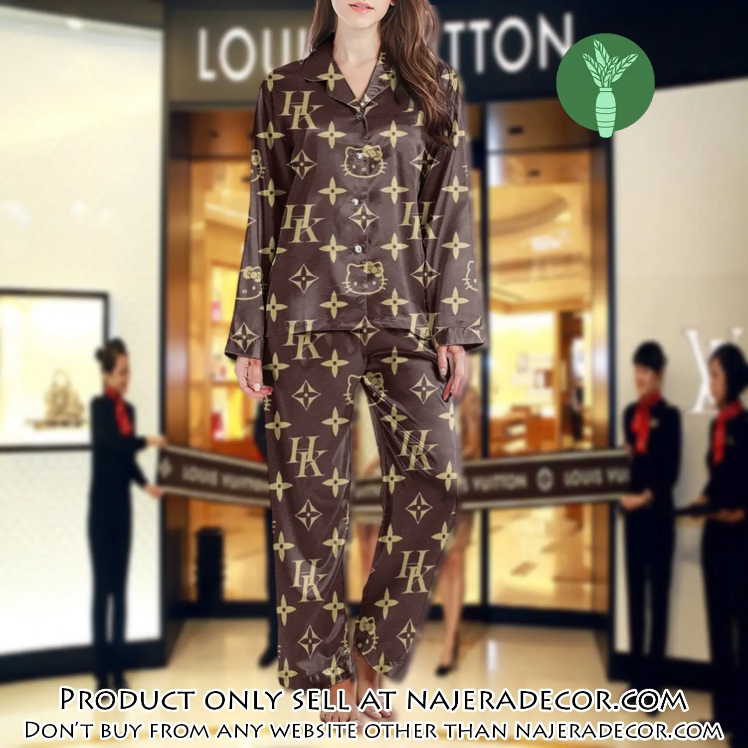 Lv monogram long satin pajama set pjs1017 njr3805744